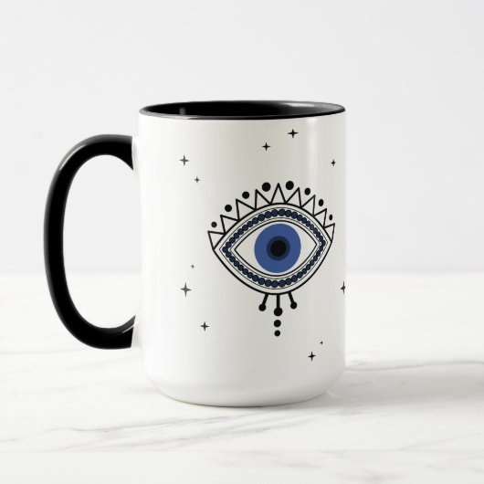 Zauberhexensymbol der Viel Glück-Blauen Augentalis Tasse (Links)