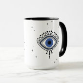 Zauberhexensymbol der Viel Glück-Blauen Augentalis Tasse (VorderseiteRechts)