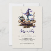 Zauberhexentisch Halloween Einladung (Vorderseite)