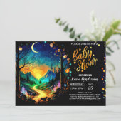 Zauberholz Grove Baby Dusche Einladung (Stehend Vorderseite)