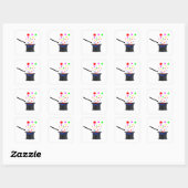 Zauberhut und Wand Quadratischer Aufkleber (Blatt)