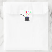 Zauberhut und Wand Quadratischer Aufkleber (Tasche)