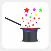 Zauberhut und Wand Quadratischer Aufkleber (Vorderseite)