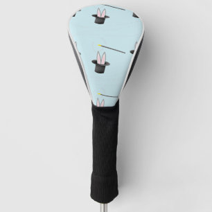 Zauberhut und Zauberstab auf blau Golf Headcover