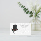 Zauberhut und Zauberstab Illusionisten Visitenkarte (Stehend Vorderseite)