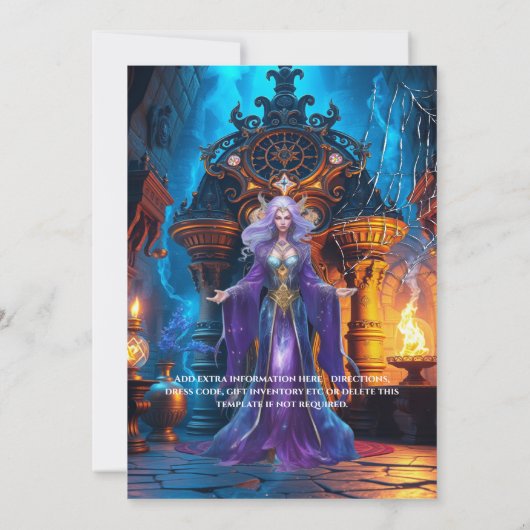 Zauberin Halloween Geburtstagsparty Einladung (Rückseite)