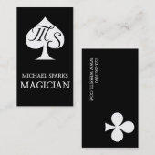 Zauberkarte für Schwarz/Weiß-Poker Visitenkarte (Vorne/Hinten)