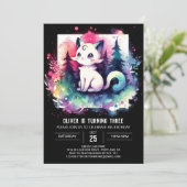 Zauberkatze Einladung (Stehend Vorderseite)