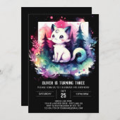 Zauberkatze Einladung (Vorne/Hinten)