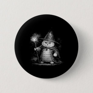Zauberkatze Magie Fantasy Lustig Vintage Tabby Mem Button