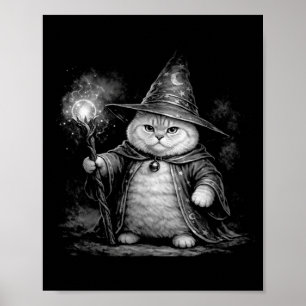 Zauberkatze Magie Fantasy lustig vintage Tabby Mem Poster