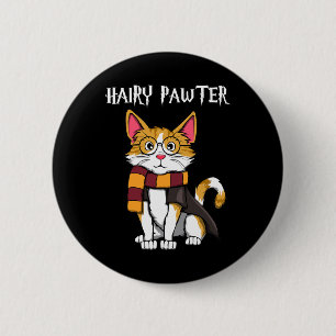 Zauberkatze mit Gläsern, die katzenreich sind Button