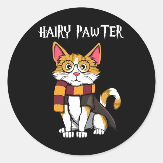 Zauberkatze mit Gläsern, die katzenreich sind Runder Aufkleber (Vorderseite)