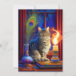 Zauberkatze und Swing Ghost Halloween Einladung