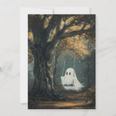 Zauberkatze und Swing Ghost Halloween Einladung (Rückseite)