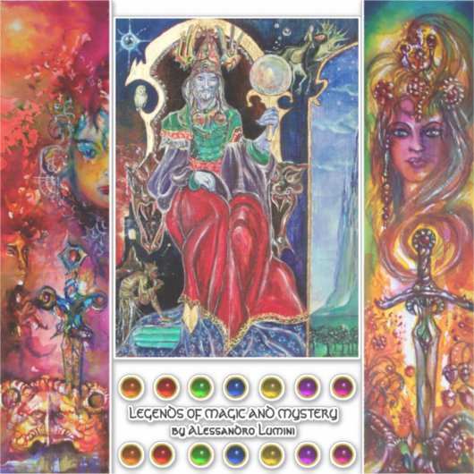 Zauberkönig, epische Schwerter, Excalibur, Durenda Aufkleber (Vorderseite)