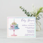 Zauberkuchen | Fantasy Watercolor Dusche Einladung (Stehend Vorderseite)