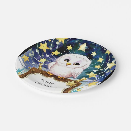 Zauberkuchen zum Geburtstag von Kindern Pappteller (Schrägansicht)