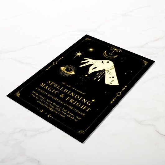 Zaubermagie | Elegantes Halloween Folieneinladung (Gedreht)