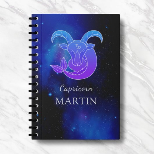 Zaubername mit Zodiac-Schild Capricorn-Notebook Notizblock