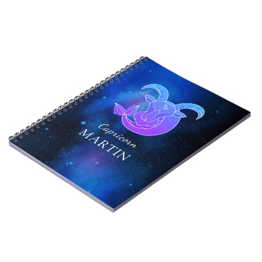 Zaubername mit Zodiac-Schild Capricorn-Notebook Notizblock (Linke Seite)