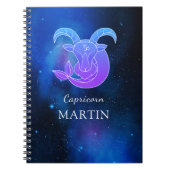 Zaubername mit Zodiac-Schild Capricorn-Notebook Notizblock (Vorderseite)