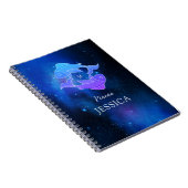 Zaubername mit Zodiac-Schild Pisces-Notebook Notizblock (Rechte Seite)