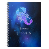 Zaubername mit Zodiac-Schild Scorpio-Notebook Notizblock (Vorderseite)