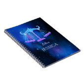 Zaubername mit Zodiac signa Libra Notebook Notizblock (Rechte Seite)