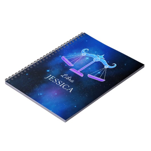 Zaubername mit Zodiac signa Libra Notebook Notizblock (Linke Seite)