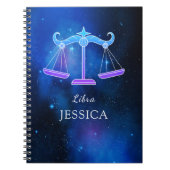 Zaubername mit Zodiac signa Libra Notebook Notizblock (Vorderseite)