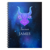 Zaubername mit Zodiac signe Taurus Notebook Notizblock (Vorderseite)