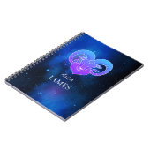 Zaubername mit Zodiac signiert Aries Notebook Notizblock (Linke Seite)