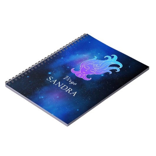 Zaubername mit Zodiac signiert Virgo-Notebook Notizblock (Linke Seite)
