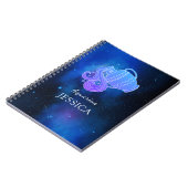 Zaubername mit Zodiac-Zeichen Aquarius-Notebook Notizblock (Linke Seite)