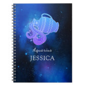 Zaubername mit Zodiac-Zeichen Aquarius-Notebook Notizblock (Vorderseite)