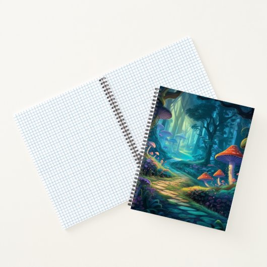 Zauberndes Mushroom Path Spiral Notebook Notizblock (Innenseite)
