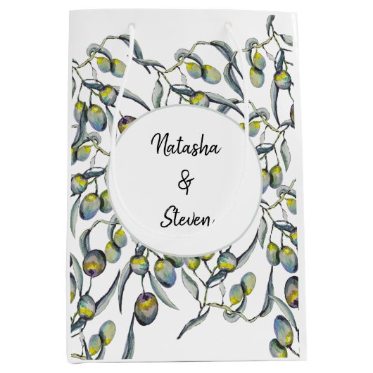 Zauberöle Wasserfarbe Handgemalt Mittlere Geschenktüte (Vorderseite)