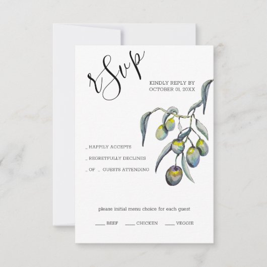 Zauberöle Wasserfarbe Handgemalt RSVP Karte (Vorderseite)