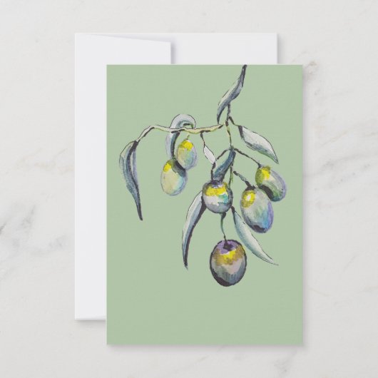 Zauberöle Wasserfarbe Handgemalt RSVP Karte (Rückseite)