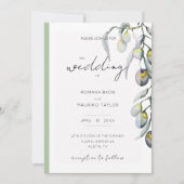 Zauberolive Branch Watercolor Handgemalt Einladung (Vorderseite)