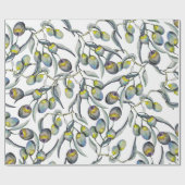 Zauberolive Branch Watercolor Handgemalt Geschenkpapier (Flach)