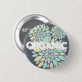Zauberpastellfarbene Blume Button (Vorne & Hinten)