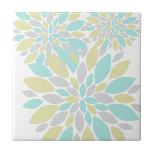 Zauberpastellfarbene Blume Fliese (Vorderseite)