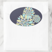 Zauberpastellfarbene Blume Ovaler Aufkleber (Tasche)