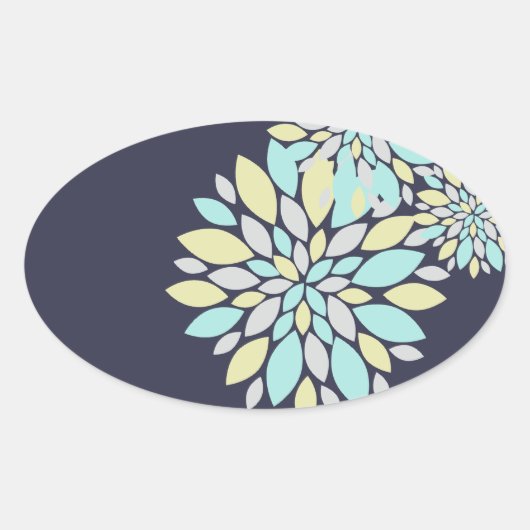 Zauberpastellfarbene Blume Ovaler Aufkleber (Vorderseite)