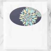 Zauberpastellfarbene Blume Ovaler Aufkleber (Tasche)