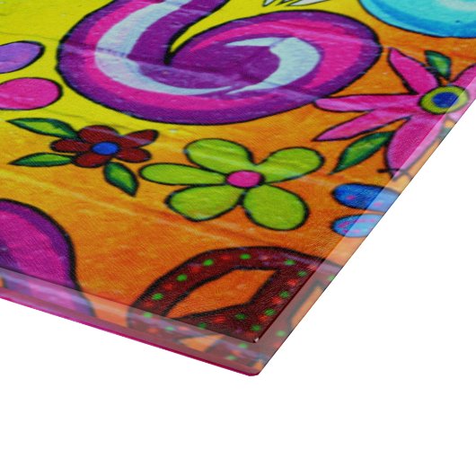 Zauberpilz und Schmetterlinge Schneidebrett (Ecke)