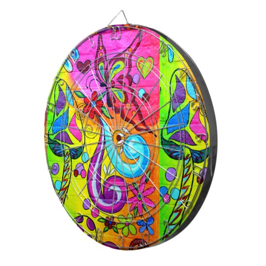 Zauberpilz und Schmetterlingsdartboard Dartscheibe (Vorderseite rechts)