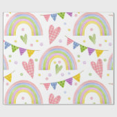 Zauberrosa Einhorn Regenbogen Geschenkpapier (Flach)